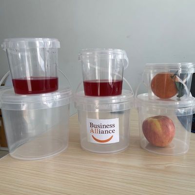 Plastic Bucket with Cover Thickness 1.0 to 2.5 MM Transparent or White Pail Included