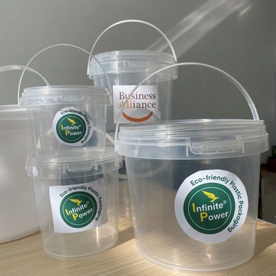 Food Grade Plastic Pail with Lids and Handle 500ml 750ml 1L 2L 3L 5L Sizes ISO Certified