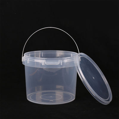 5L Clear Transparent Plastic Bucket Pails for Food Packaging Round Tamper Proof