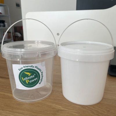 Customized PP Container Drink Bucket in Clear White Color for and Customized Needs