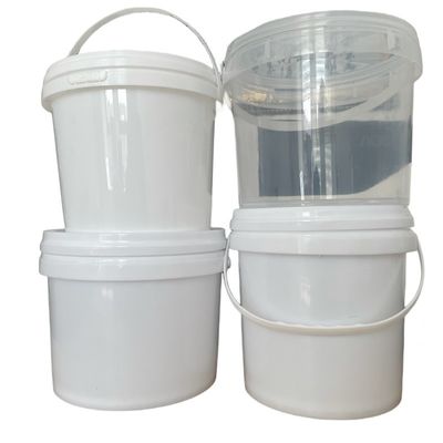 1L 2L 3L 4L 5L White Round Plastic Bucket with Cover Customizable and Durable