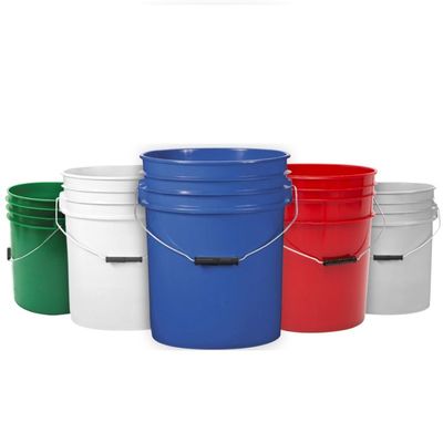 1L-25L Square Plastic Buckets With Handle Round White Bucket for Chemical Printing IML