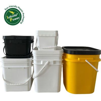 Recycle Customize 15L Plastic Bucket With Lid and Strong Pail with Metal Handle