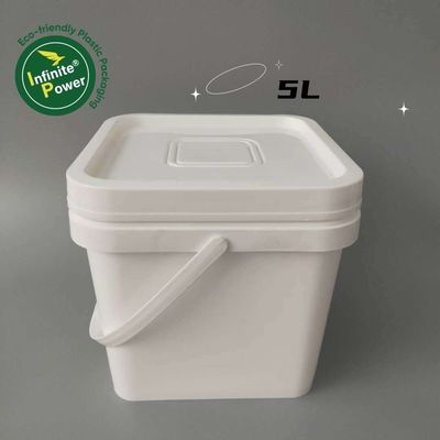 Industrial Square Clear or White IML Printed Plastic Bucket for Animal Feed Container