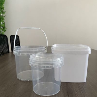 Printing Silk Screem 5 Liter White PP Food Grade Plastic Bucket with Cap