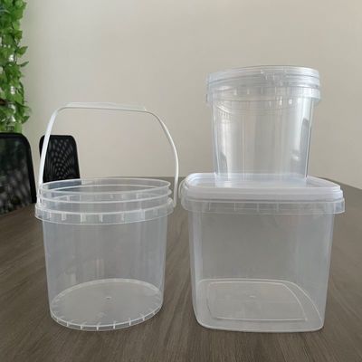 High Credit Food Packing Container 1L Round Plastic Bucket with Lid Chemical Resistant
