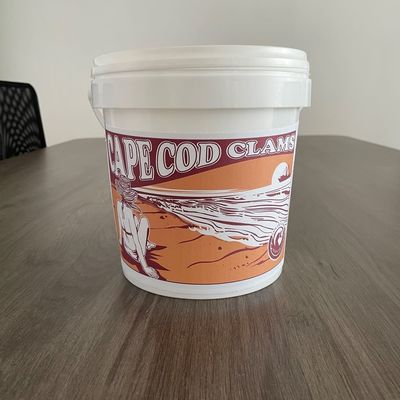 1 Gallon HDPE Plastic Bucket Custom LOGO Printing for Seafood Transportation