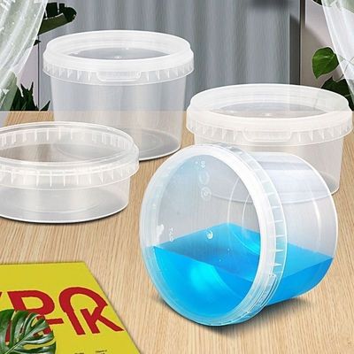 Custom 300ml 500mL 750ml Plastic Buckets With Lid for Yogurt Ice Cream Garlic Paste and Sauce