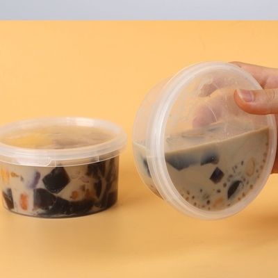 200ml 350ml 500mL 750ml 1L Round Plastic Buckets With Lid for Garlic Pasted and Sauce