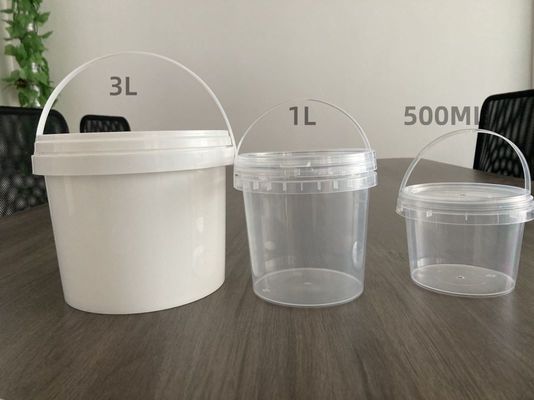 1L 2L 3L 4L 5L Food Container Clear Plastic Bucket Made of Polypropylene Thickness 1.0 to 2.5 MM