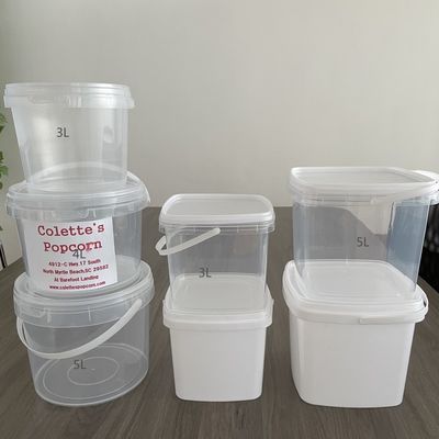 1L Plastic Tubs for Ice Cream and Yogurt Red Color IML Printing 1.0-2.5 MM Thickness