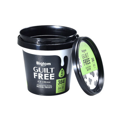 1L Plastic Tubs for Ice Cream and Yogurt Red Color IML Printing 1.0-2.5 MM Thickness