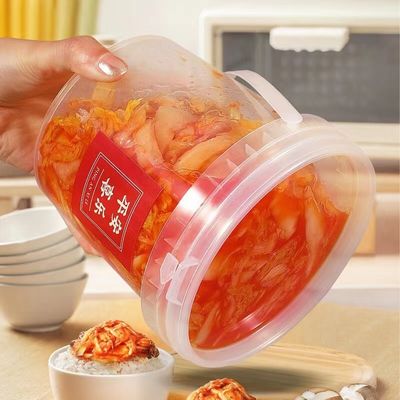 Food Grade Drink Packaging Container Round Plastic Bucket with Lid 1L 2L 3L 4L 5L