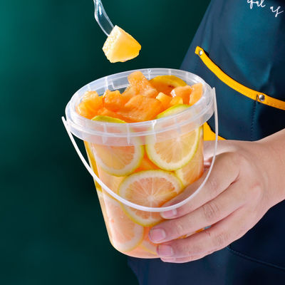 500ml 1500ml Round Plastic Bucket with Air tight Lid Transparent and Industrial Bucket