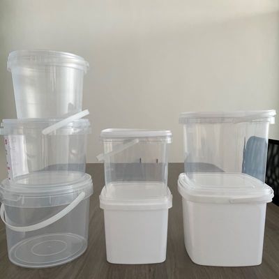 Food Grade Clear Plastic Pail with Heat Transfer Printing and Tamper Proof Seal