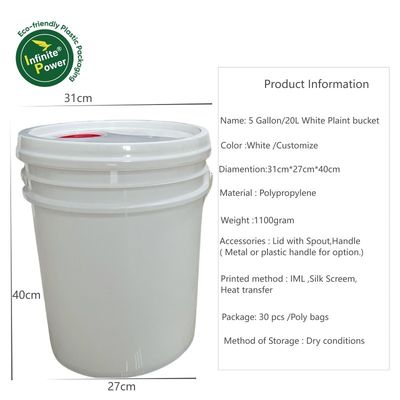 80mil Wall Thickness Polypropylene Paint Bucket for Professional Painting Needs