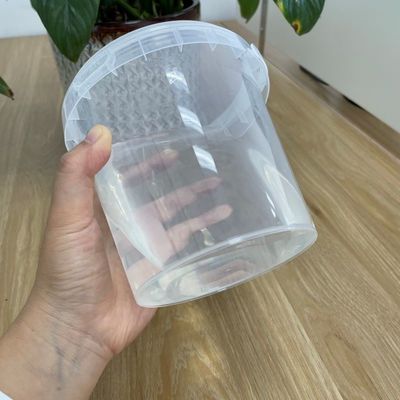 White Customized LOGO Printed Clear Plastic Pail Popcorn Bucket
