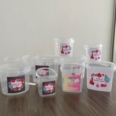 Pet Food Container 32 oz Cotton Candy Plastic Bucket with Handle GAP/ISO/FDA Certified
