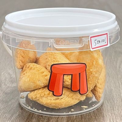 Yogurt Candy Tubs Plastic Bucket 300ml 500ml 1L White Container with Lid