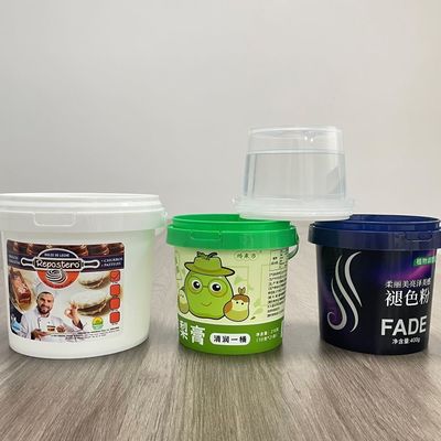 Yogurt Candy Tubs Plastic Bucket 300ml 500ml 1L White Container with Lid