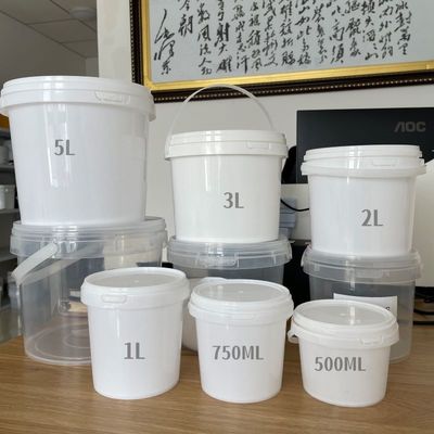 Yogurt Candy Tubs Plastic Bucket 300ml 500ml 1L White Container with Lid