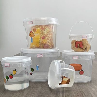 Factory Prices Plastic Bucket 1L 2L 3L 4L 5L Food Container